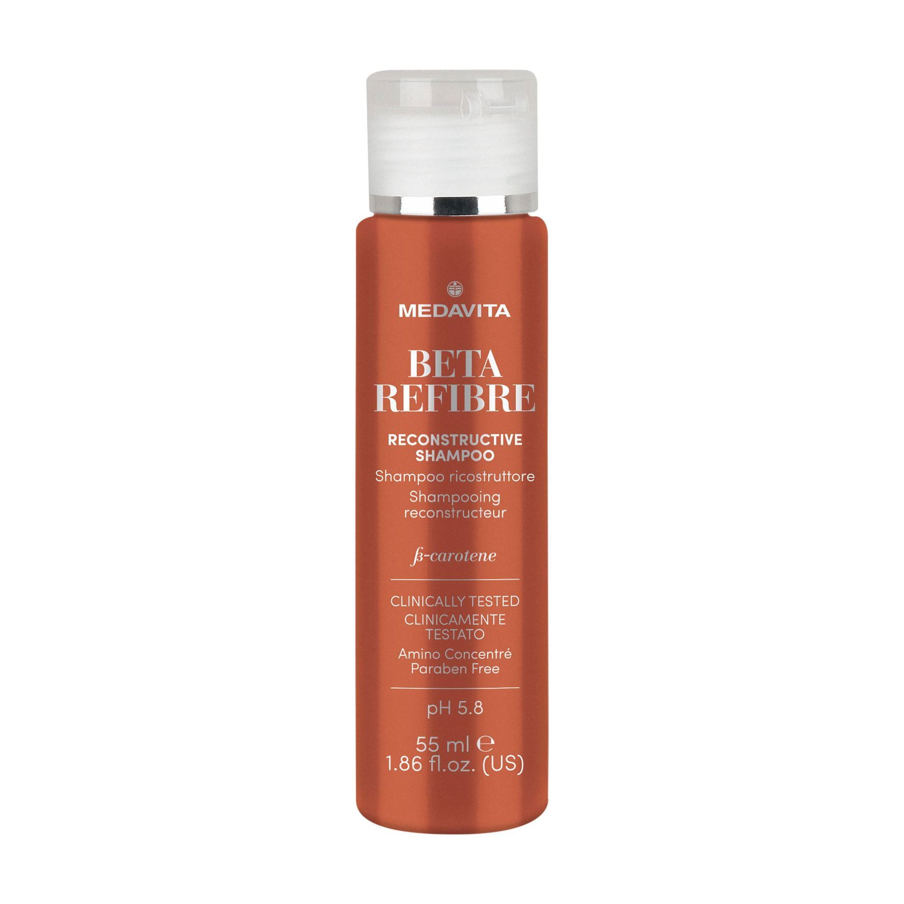 Відновлювальний шампунь Medavita Beta-Refibre Reconstructive Shampoo pH 5.8 для пошкодженного волосся, 55 мл